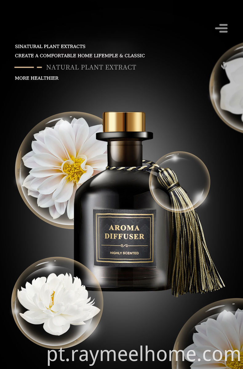 220 ml de grande decoração de estoque de capa de ar fragrância de ar preta de palheta de garrafa preta